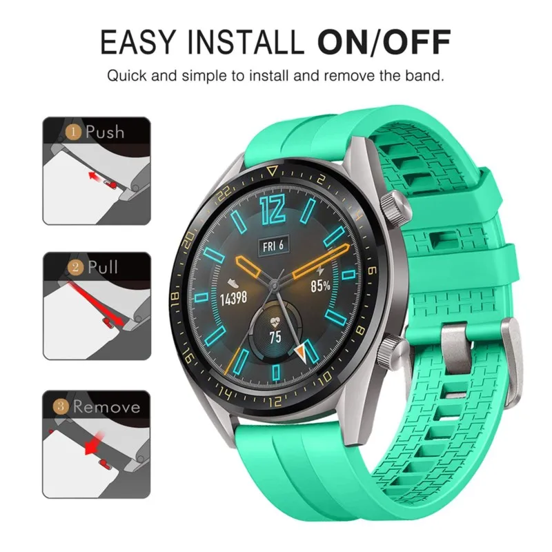 Sport Band For Huawei Watch gt 2-2e-3-3 pro/gt2/gt4 42/46mm belt Silicone Bracelet Galaxy watch 6 4 5 pro 20mm 22mm watch strap