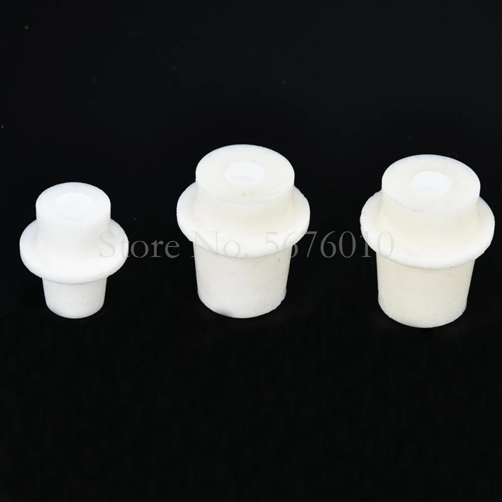 5pcs flask plug Laboratory Silicone Bung With Hole Stoppers Airlock Bubbler Triangular flask plug stopper