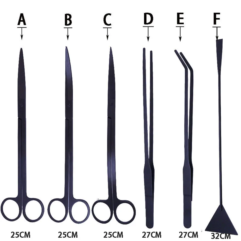 Set di pinzette per forbici per acquari in acciaio inossidabile di alta qualità lucidate a specchio forbici per erba per piante strumento per la pulizia del serbatoio di pesce