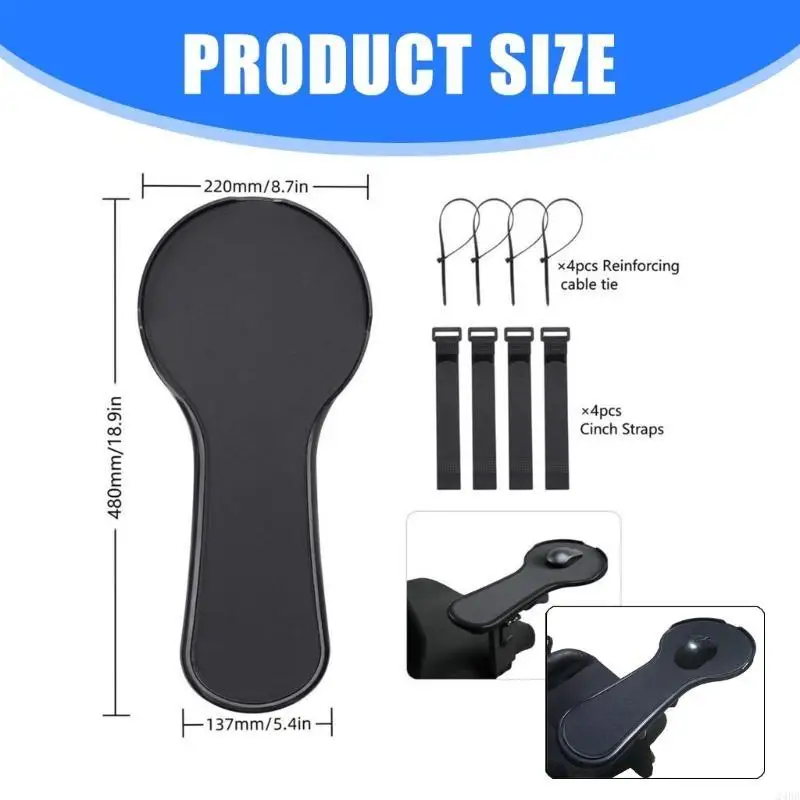 Computer Chair Mounted Mouse Pad Platform Ergonomic Wrist Support Tray thumbnail 8