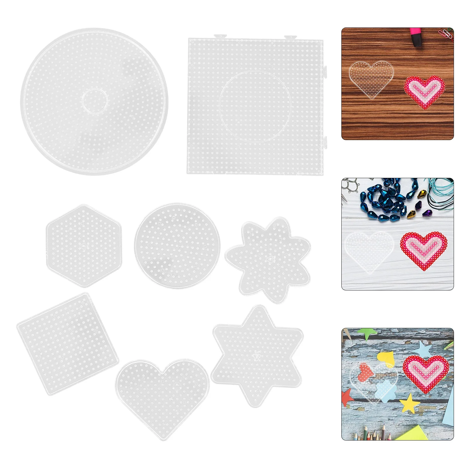 

8 Pcs Peg Board Pindou Template 5mm Craft Beads Toy Pegboards For Teens White Fuse