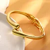 Luxury Trendy Gold Color Heavy Metal Bangles for Women Exaggerated Punk Irregular Geometric Bracelet Party Banquet Jewelry New 3