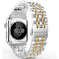 Sleek Stainless Steel Watch Band - Premium Metal Strap for Series 11 - 10 46mm (Silver - gold)
