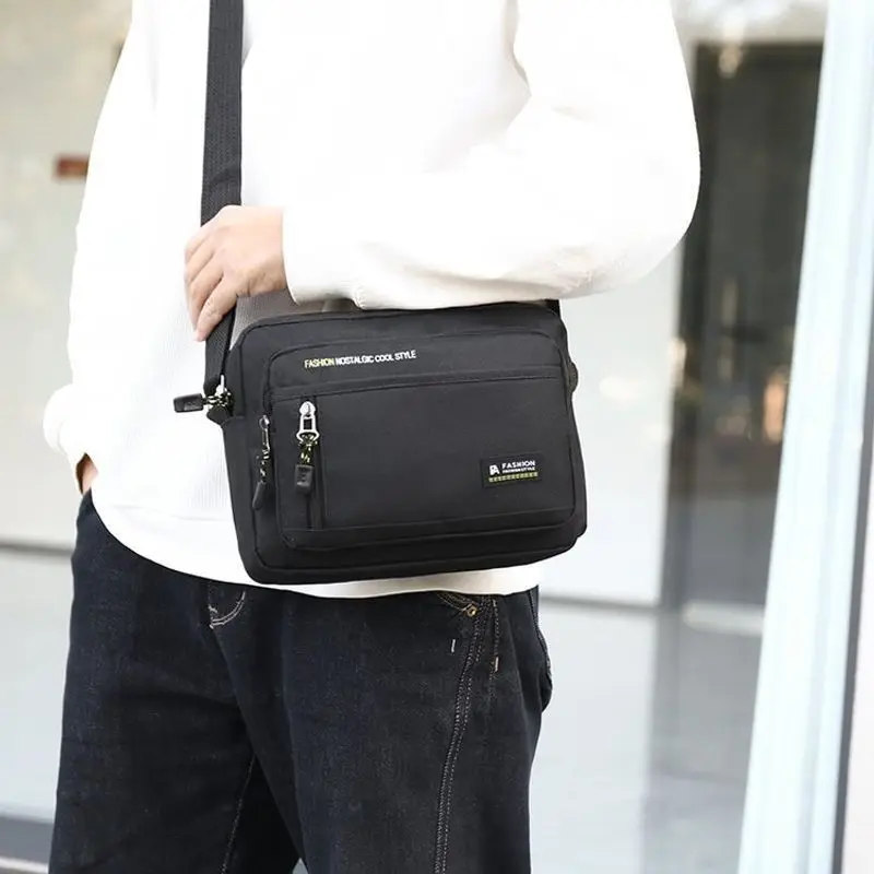Fashion Men Crossbody Bag Single Shoulder Bags Big Capacity Storage Bag Multi-Pockets Business Crossbody Bags for Work Traveling - 3
