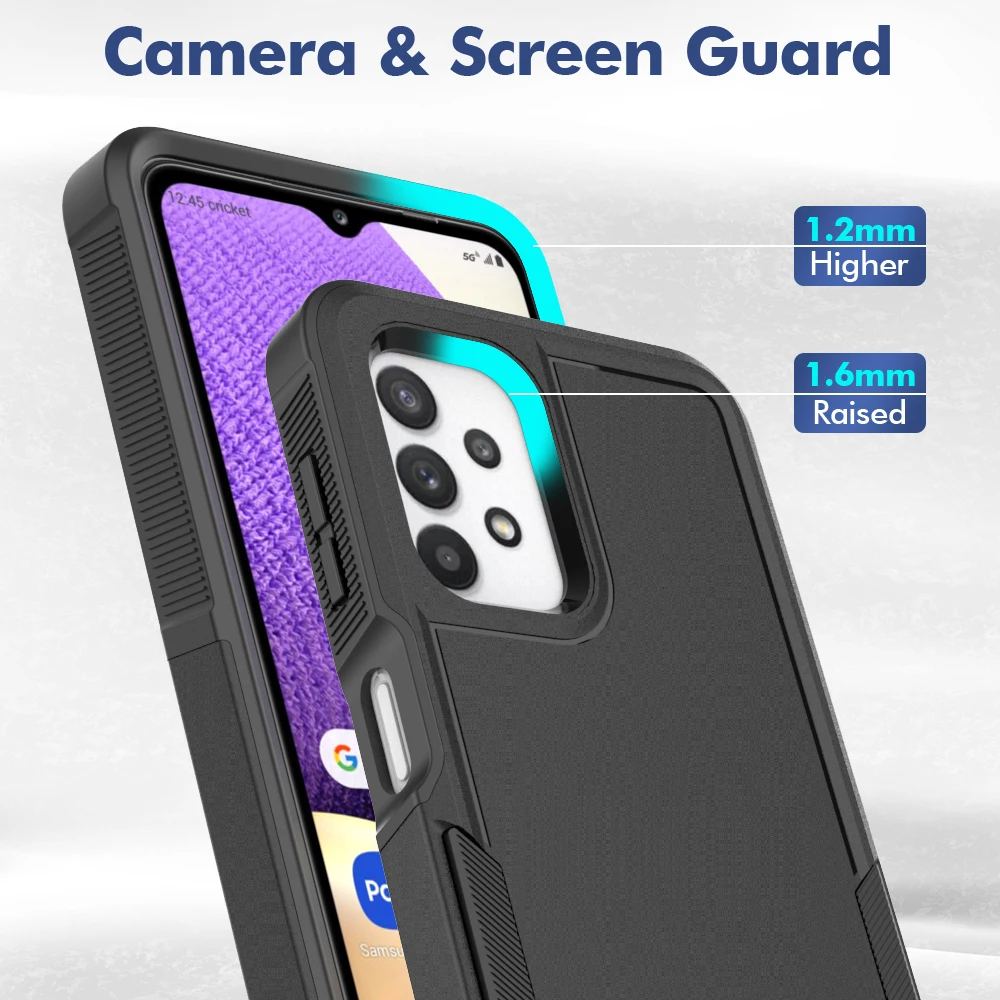 삼성 갤럭시 A32 5G / A32 4G 전화 커버용 하이브리드 갑옷 케이스 2in1 TPU/PC 쉘 듀얼 레이어 하드 강력한 충격 방지 보호