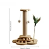 1 Set Durable Solid Wood Cat Scratching Post with Toys, Sisal Board & Interactive Turntable, Prevents Furniture Damage 6