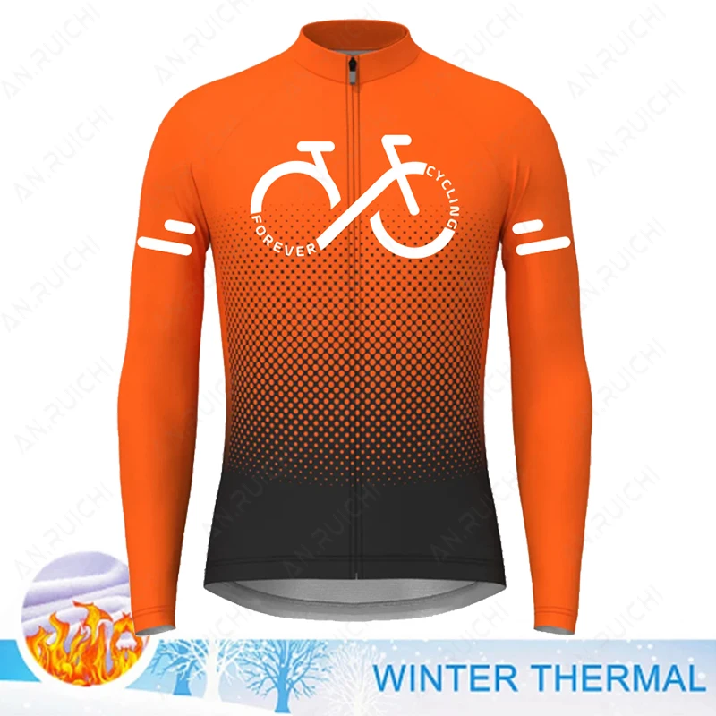 thumbnail image 1 of Jersey de ciclismo de la serie Gradient Color 2023, ropa de ciclismo de manga larga de invierno para hombre, camisetas para bicicleta de montaña y carretera, ropa cálida para bicicleta, 1 of 4