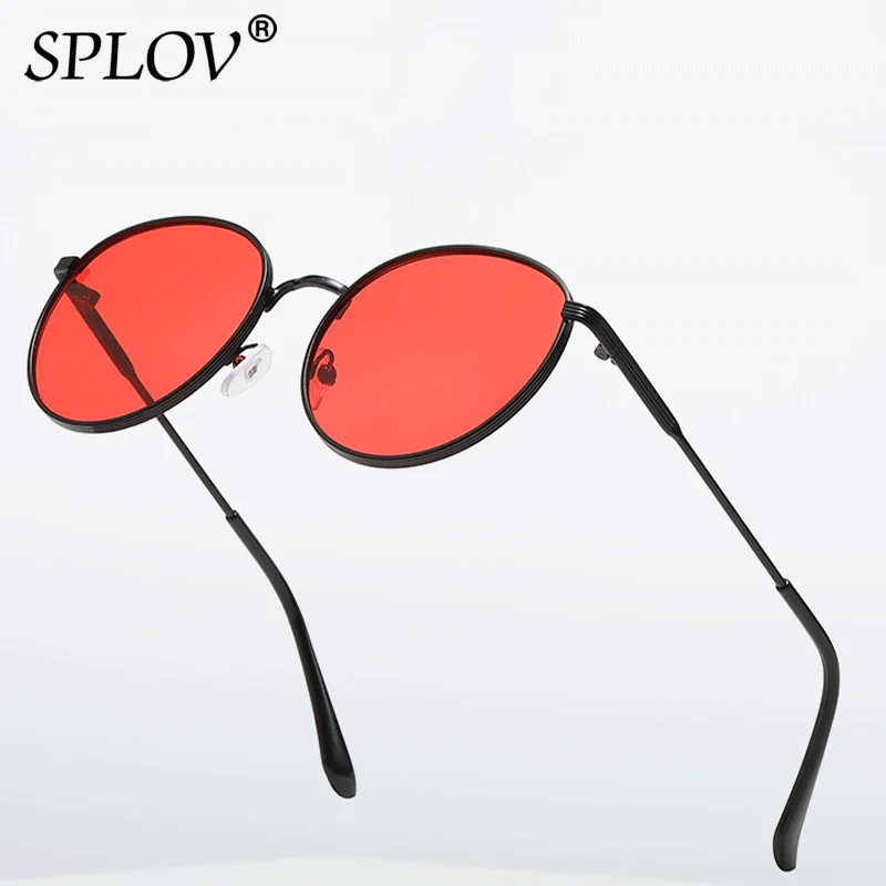 نظارات شمسية مستديرة للرجال والنساء إطار معدني عدس...