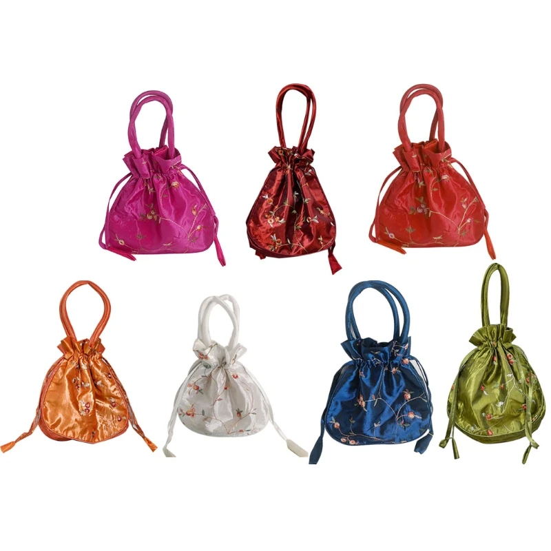 

Women Handbag Ladies Floral Embroidered Purse Satchel Top Handle Tote Shopping Bag
