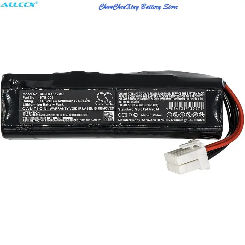 

Cameron Sino 5200mAh Battery BTE-002 for Fukuda Denshi FX-8322 ECG, Denshi FX-8322R, FCP-8321, FCP-8453, FX-8322, FX-8322R