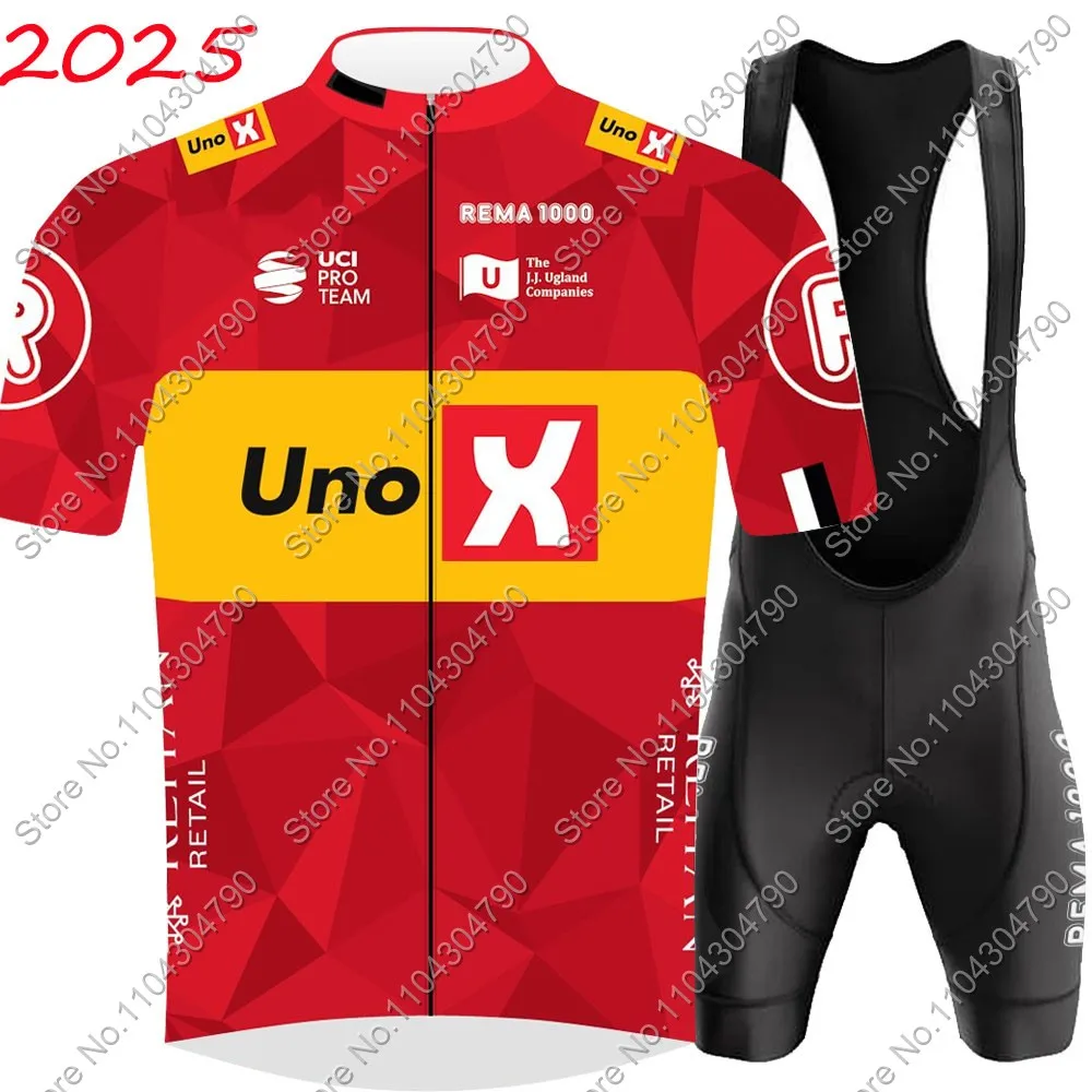 Cycling Shirt Cycling Jerseys Set UNO X Pro Team Cycling Jersey Set Summer Cycling Clothing Men's Kit Road Bike Shirts Suit Bicycle Bib Shorts MTB Uniform