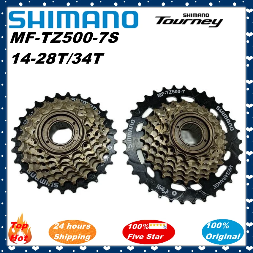 

SHIMANO TOURNEY MF-TZ500 MF-TZ31 7v 7 Speed Cassette Mountain Bike Freewheel Metal Thread Sprocket 14-28/34T Original Parts