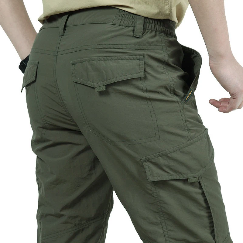 Men's Summer Hiking Pant Outdoor Quick-drying Lightweight Convertible Tactical Multi-Pockets Stretch Fishing Fit Cargo Pants Men hiking pants