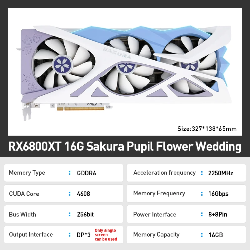 YESTON RX6800XT 16G D6 Graphics Card AMD GPU 7NM GDDR6