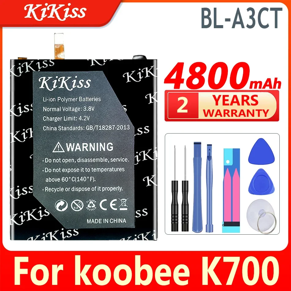 

4800mAh KiKiss Powerful Battery BLA3CT For koobee K700 BL-A3CT Mobile Phone Batteries