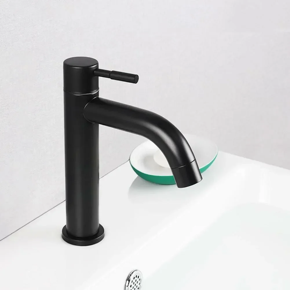 Bathroom Basin Faucet 1/2Inch 304 Stainless Steel Single Cold Water Tap Gold Black Silver Color Deck Mounted Basin Sink Faucet basin faucet bathroom faucet stainless steel faucet