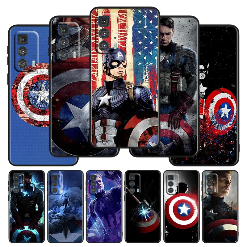 Captain America Avengers Phone Case For Motorola G E7I Stylus Power One Plus E Edge X S 30 20 Fusion Plus Lite Pro Black