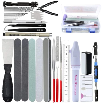42 in 1 Model Building Tool Set Combo Accessories Kits Cut Tweezers Plier for Gundam Military Hobby DIY Grinding Polishing Drill 1