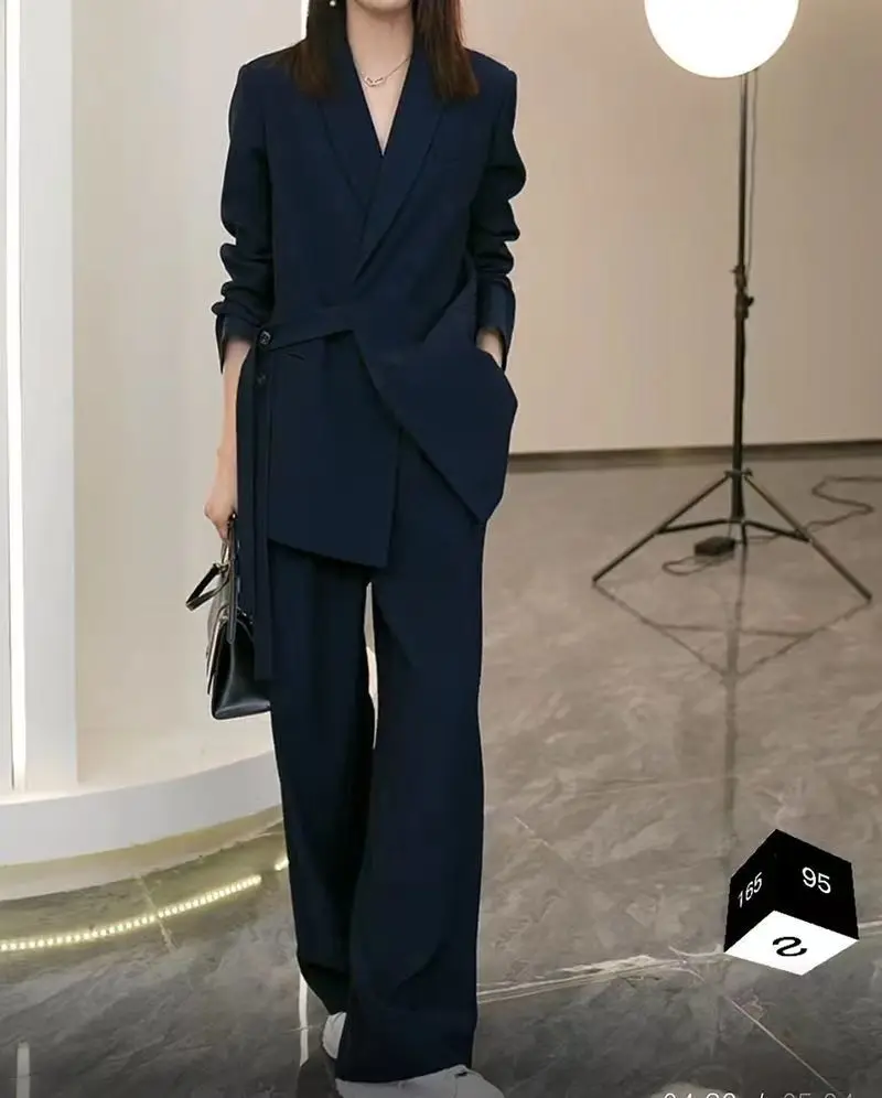 ツーピース パンツスーツセット ワイドレッグ 個性的 レトロ 女性のレトロなカジュアルなショートスーツ,ジャケット,ワイド