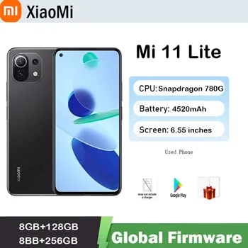 smartphone Xiaomi mi 11 Lite smartphone Global firmware 5G  AMOLED Snapdragon 780G 64MP Full Screen 90HZ used phone