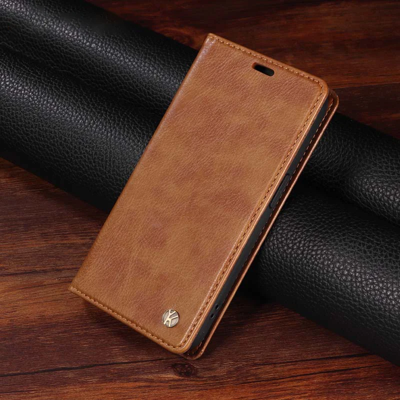 Leather Magnetic Flip Wallet Case with Card Holder
