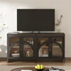 2PCS Sideboards with, Glass Door, Adjustable Shelf, Modern Accent Cabinet, Modern Accent Storage Cabinet, Arched Sideboards 5