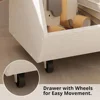 Toy Storage Organizer, Kids Bookshelf with 2 Movable Cubby Drawers, Top Toy Shelf with Crossbar, Storage Cabinet for Nursery 6