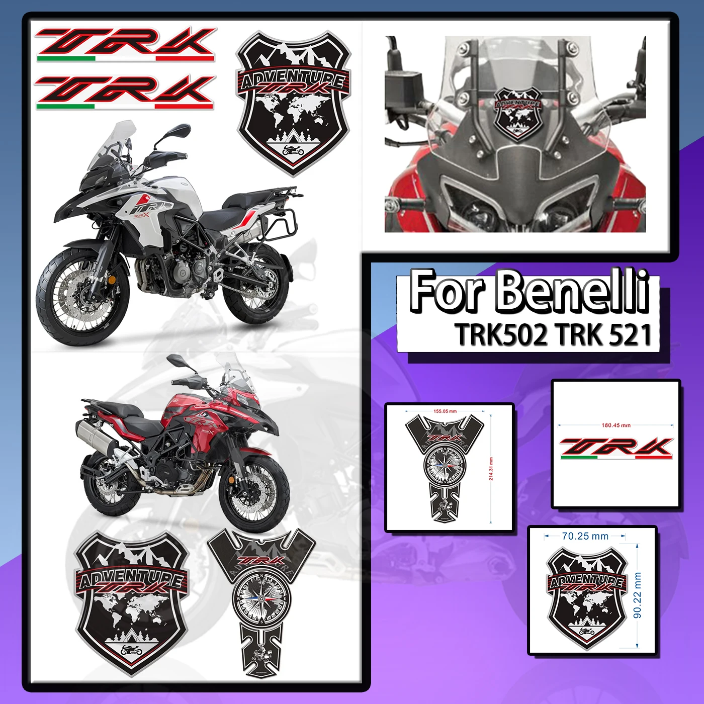 Adesivi Moto Tank Pad Emblem Protector Adventure Trunk Bagagli Custodie In Alluminio Per Benelli Trk502 Trk 521
