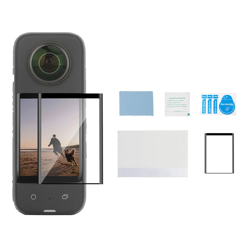 HD 스크래치 방지 방폭 파노라마 필름, 고감도 곡선 스크린 보호대, 풀 커버, Insta360 X3 호환
