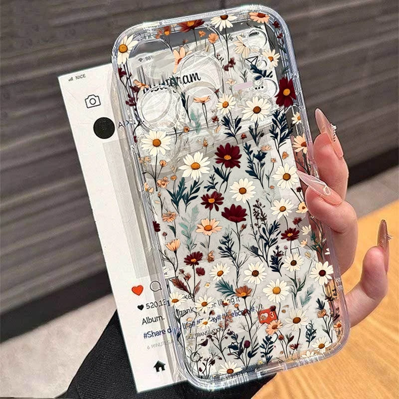 Cartoon Daisy Flower TPU Protective Phone Case