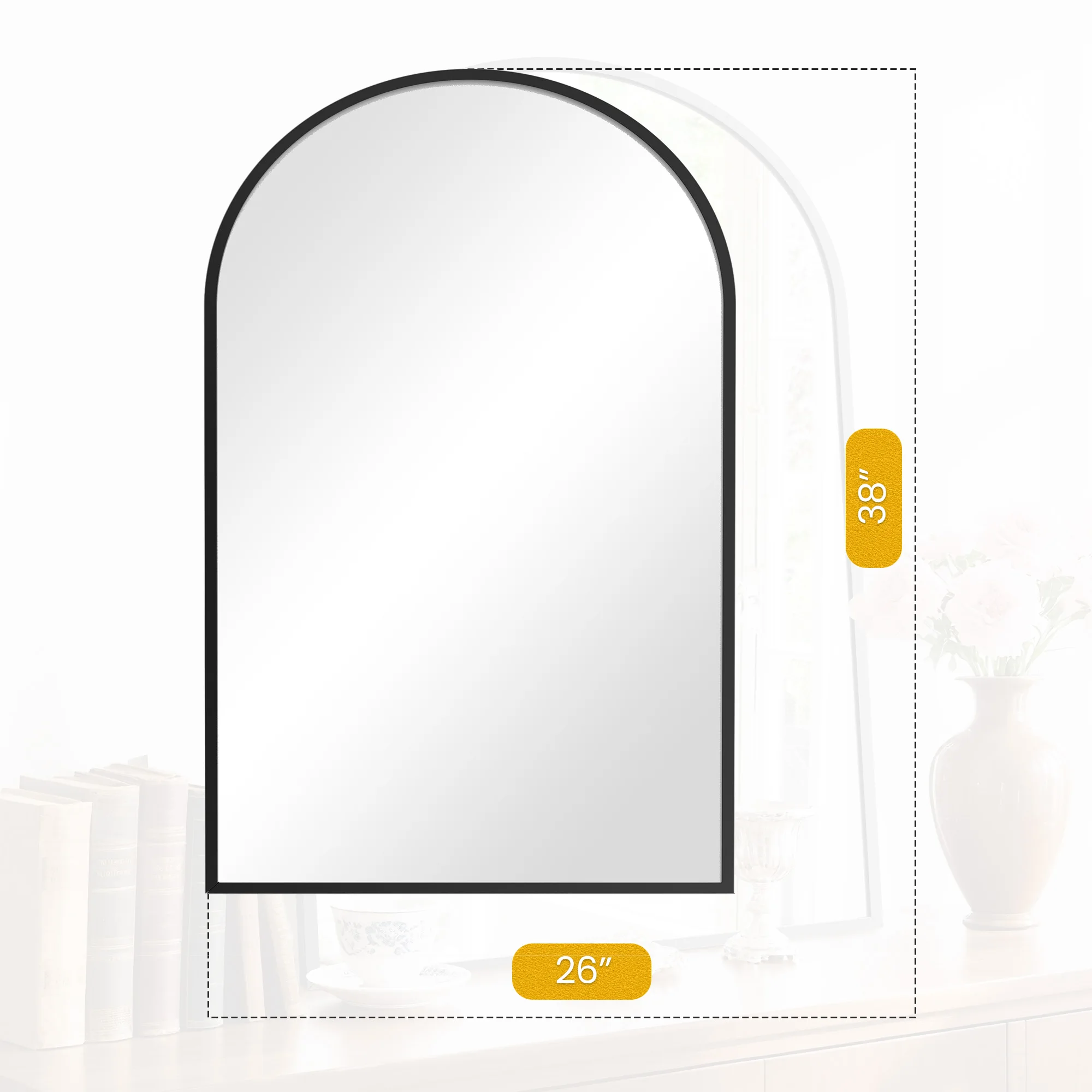 Arched Metal Wall Mirror 5