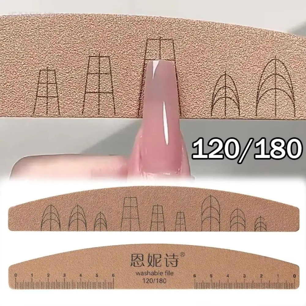 with Scale Line Nail Files Washable 120/180 Grit Buffing Stick Waterproof Nails Manicure Pedicure Tools