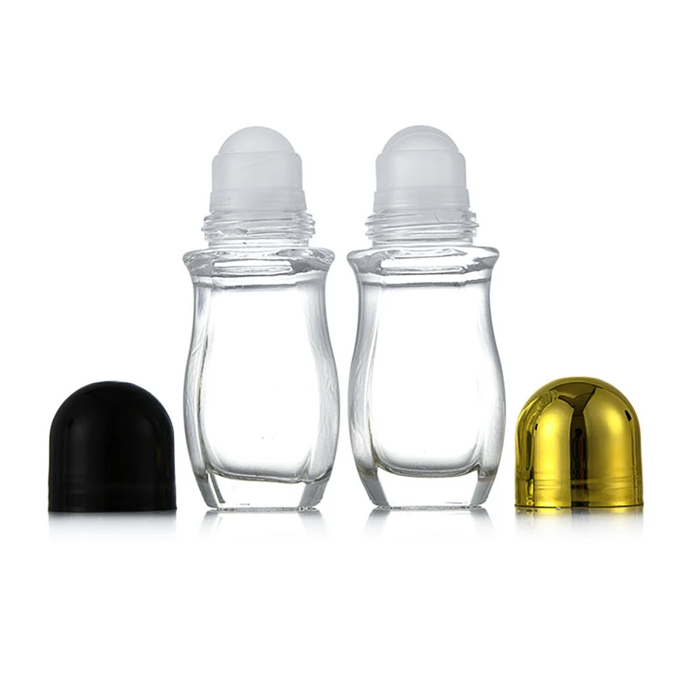 

30ml Essential Oil Roller Bottle, Empty Refillable Clear Glass Roller Bottle Perfume Roller Bottle with Plastic Roller Container