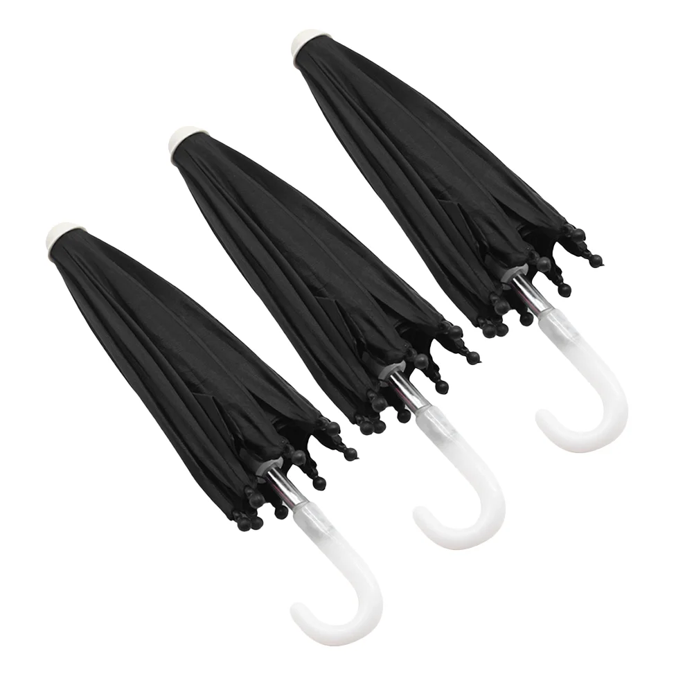 

3 Pcs Mini Umbrella Travel Play Toy House Shoes Accessories Rain Decors Girls Toys Model Decorations Micro Scene
