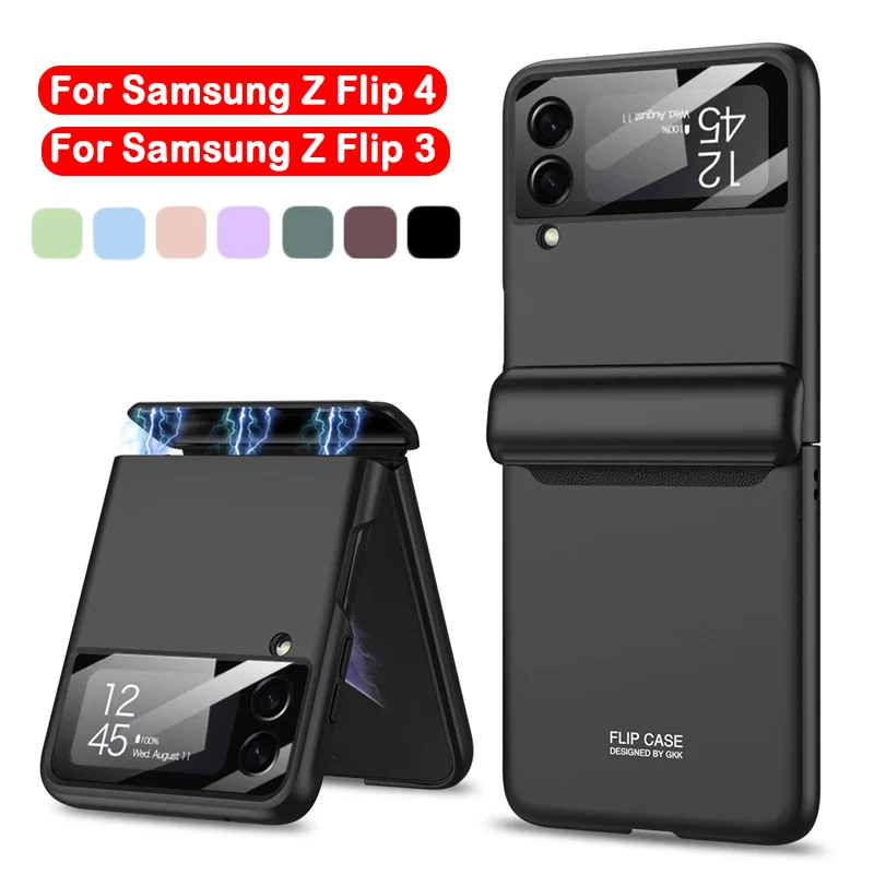 

Магнитный флип-чехол Flip3 Flip4 для Samsung Galaxy Z Flip 3 4 5G, роскошный чехол с магнитным шарниром и полной защитой для объектива камеры