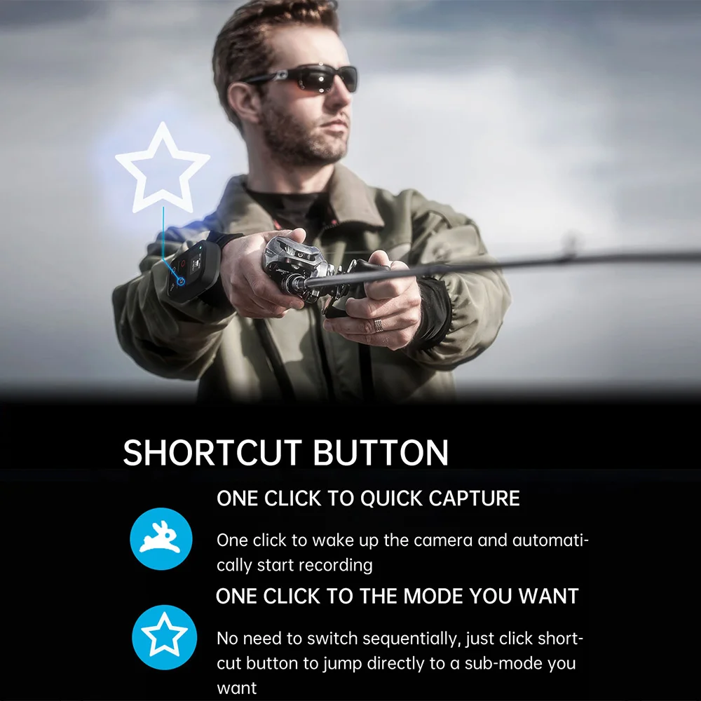 Wireless Smart Remote Control for GoPro Hero 10/9/8 Black/Max/7 Black/6 Black 80M Control Distance with Stick Mount Wrist Strap camera remote shutter button,camera remote shutter release