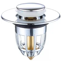 Universal Pop-Up Bathroom Sink Stopper Odor-Resistant Press-To-Close Drain Plug for Washbasin Accessories Hair Catcher Strainer 2