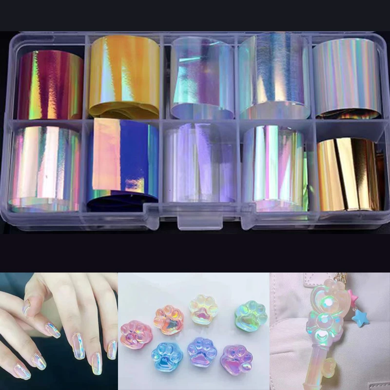 

Пленка Aurora, фольга из смолы, ювелирные изделия, светоотражающие наклейки, лазерная пленка «сделай сам», эпоксидная силиконовая форма для заполнения ногтей