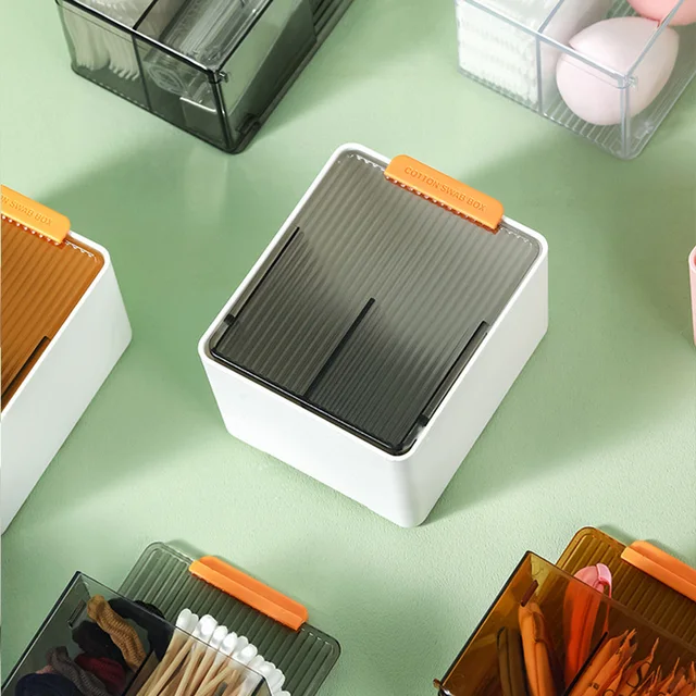 Új Falra Szerelt Pamut Tampon Tárolódoboz Ingyenes Lyukasztó Fürdőszoba Wc Kozmetikai Rekesz Tároló Doboz Fiók - Image 4