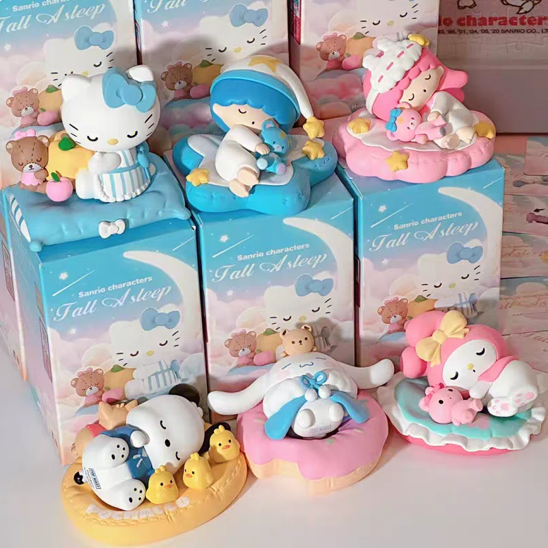 

Лидер продаж, кавайная Подлинная семья Sanrio, для сна в спокойном стиле, Ранняя серия Hello Kitty Kuromi Jade Dog Kawaii Coolmy, игрушка для девочек ручной работы