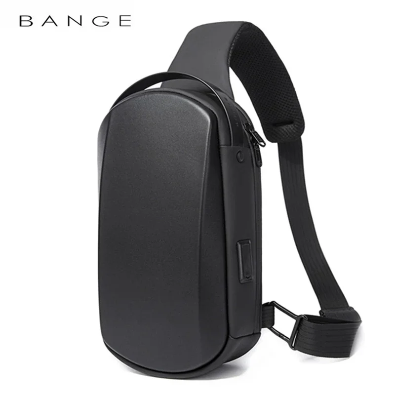 Waterproof Chest Bag Messenger Crossbody Bag with USB Charging for Men
