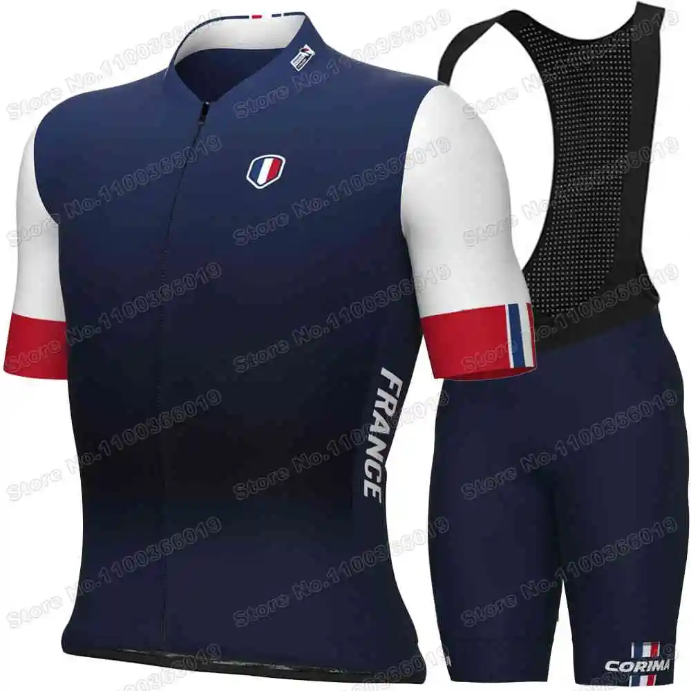 フランス代表チームのサイクリングジャージセット,男性用,ロードバイク