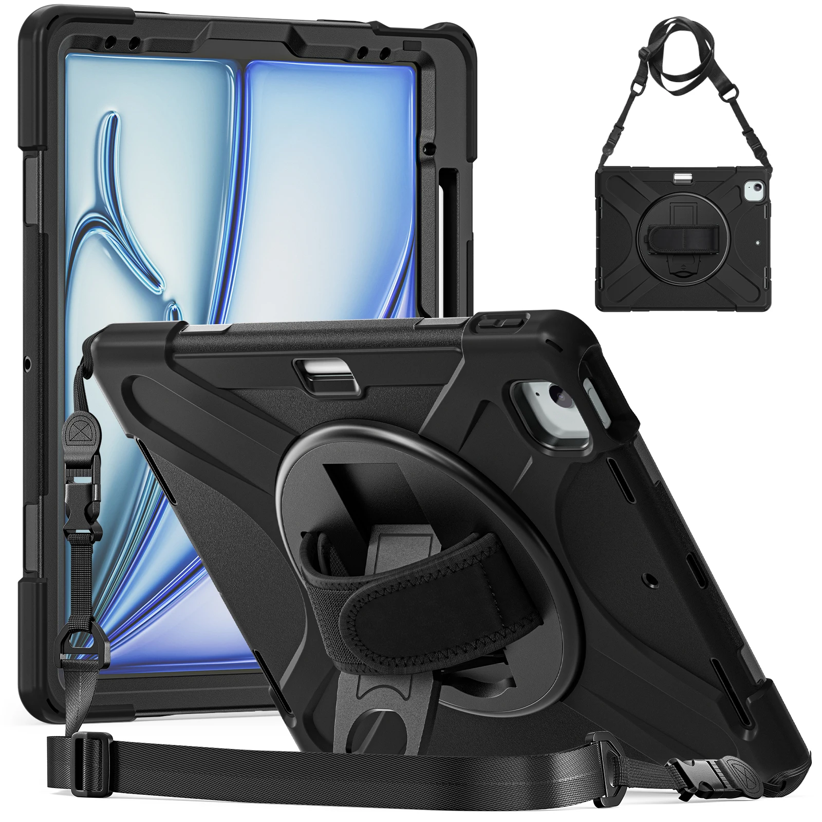 Enhanced Tablet Cover with Hand and Shoulder Armor Case