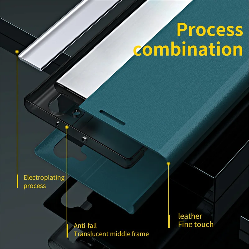 Premium Flip Leather Phone Case Cover - Elegant Design