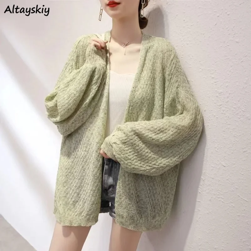 

Cardigan Women Thin Summer Loose Solid Casual Holiday Sun-proof Trendy Gentle Simple Ulzzang Mujer Stylish Young Female Cool BF