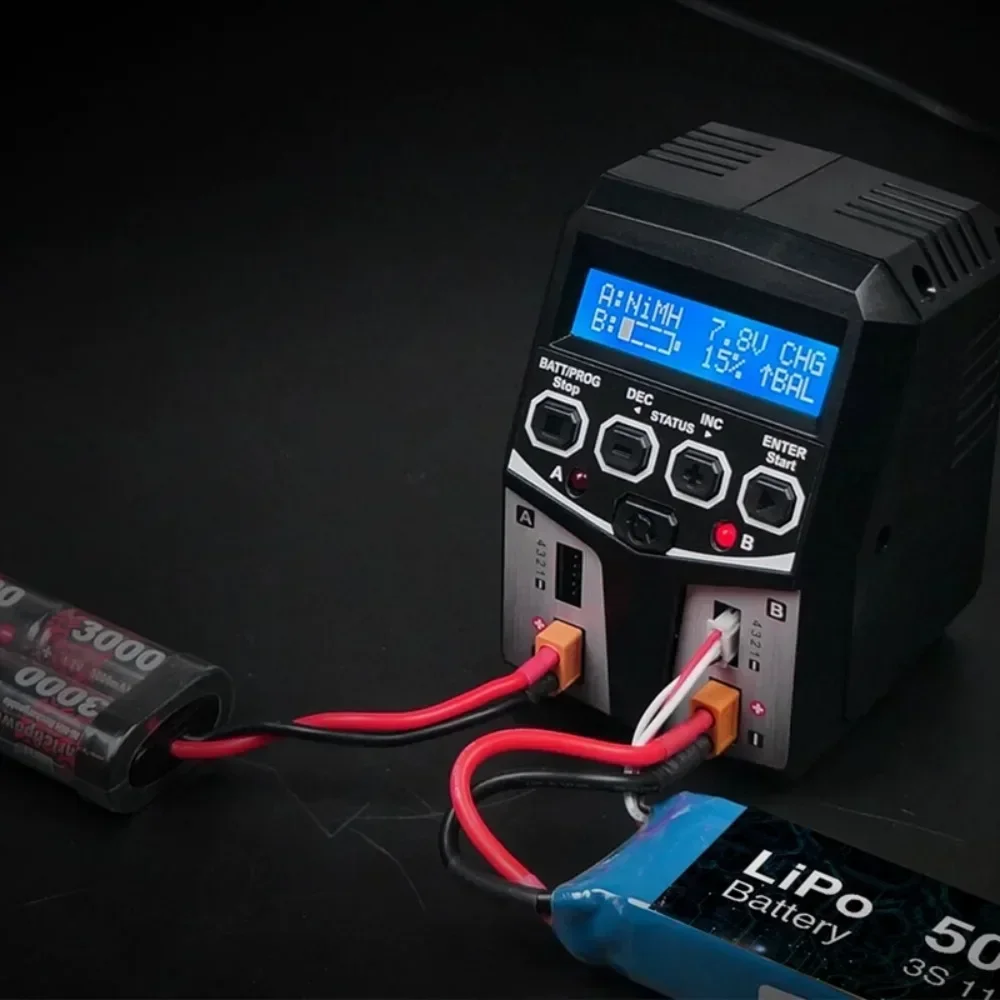 Chargeur RC 50Wx2 LiPo/LiFe/NiMH/Pb avec écran LCD