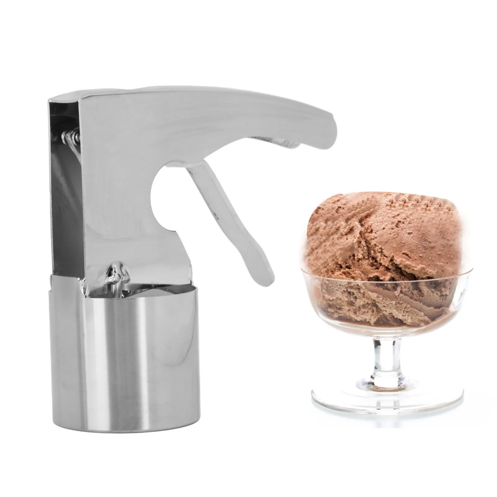Commercial Grade Ice Cream Scoop, Stainless Steel Cylinder Ice Cream Scoop-Ergonomic Design for Perfect Scoop Shapes