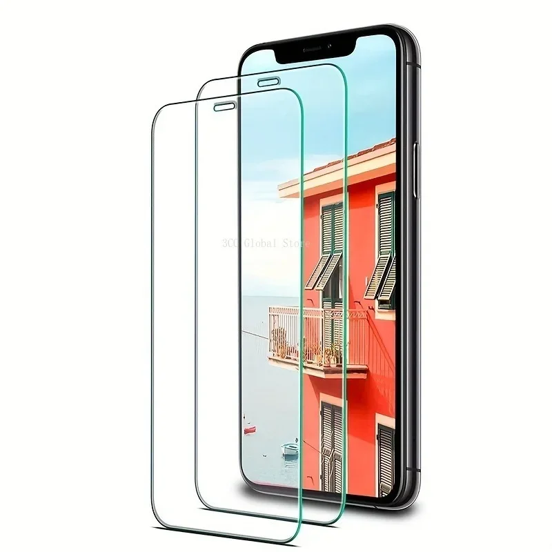 

2 упаковки закаленное стекло для IPhone 11 Pro Max 12 13 Mini 14 15 Plus Защита экрана для IPhone XR XS Max 7 8Plus стекло