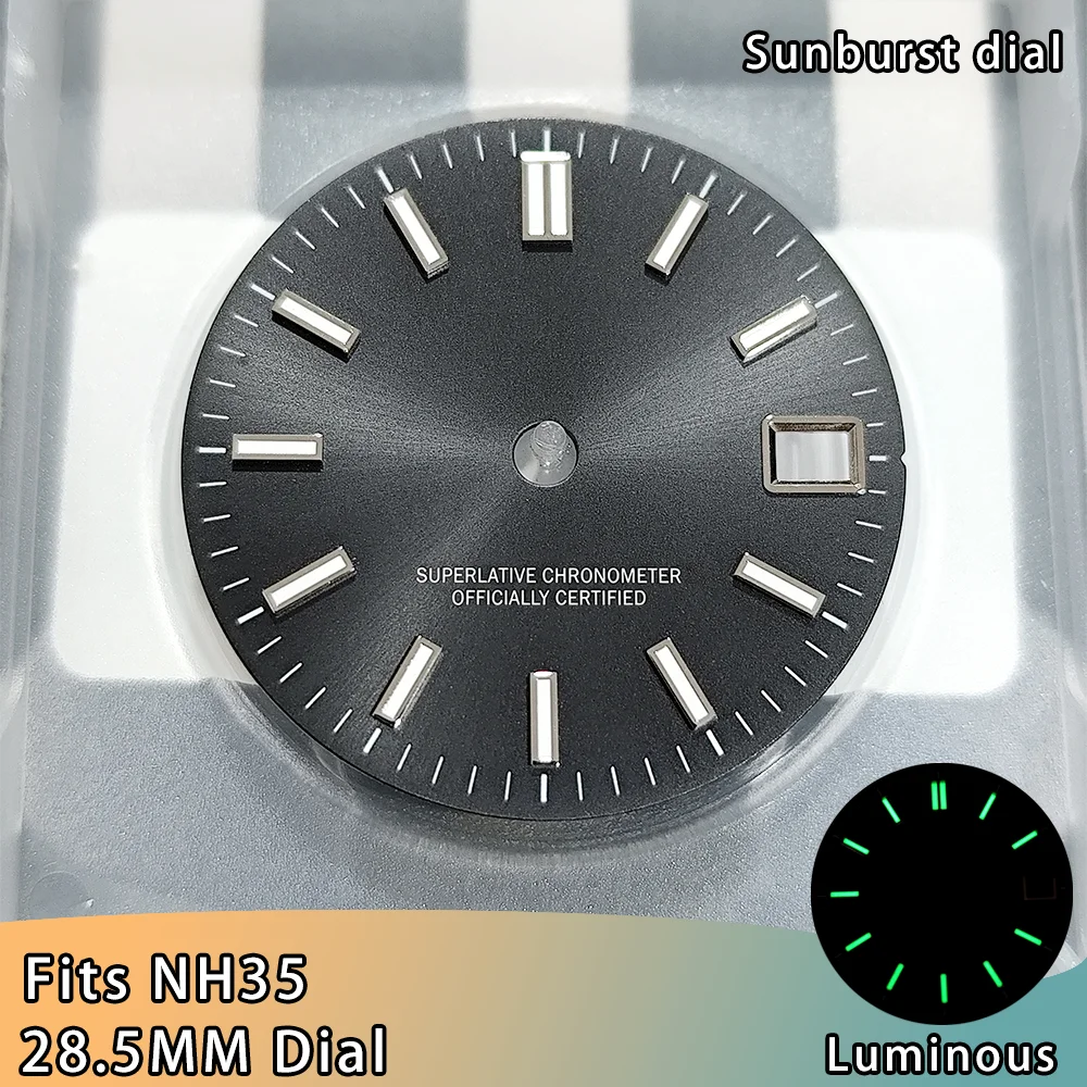High-Quality 28.5mm Green Luminous Watch Dial