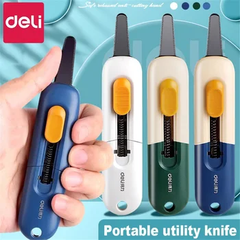 1Pc Coltello multiuso Coltello tascabile Navoж Taglierina per scatole di carta Tagliacarte Lama retrattile antiaderente per l'home office